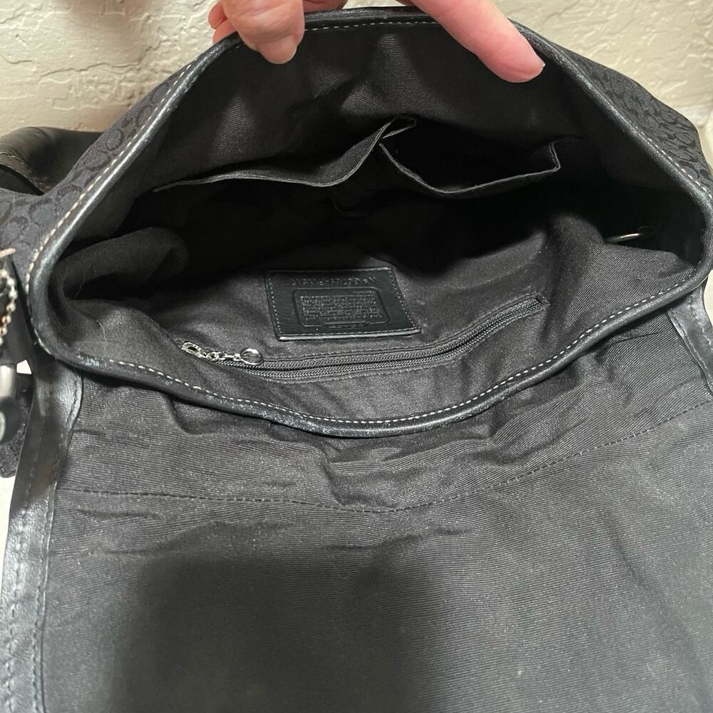 Coach Vintage Soho Black Signature small c Canvas & Patchwork Shoulder Bag Y2K - Picture 12 of 13